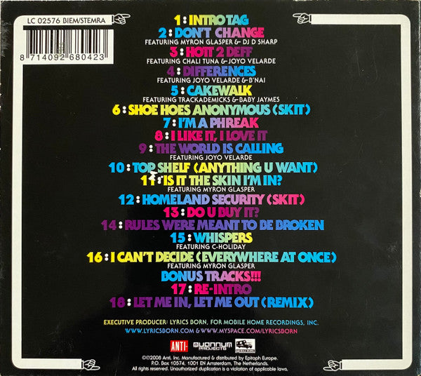 Lyrics Born : Everywhere At Once (CD, Album)