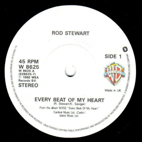 Rod Stewart : Every Beat Of My Heart (7", Single, Pap)