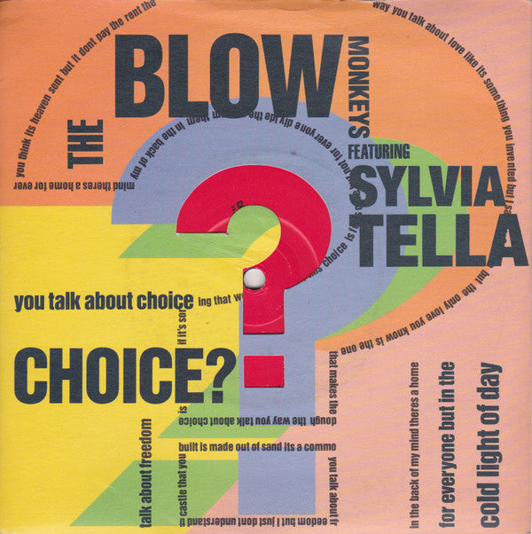 The Blow Monkeys Featuring Sylvia Tella : Choice? (7", Single)
