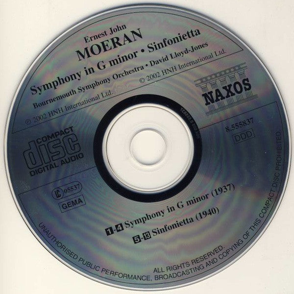 Ernest John Moeran, Bournemouth Symphony Orchestra, David Lloyd-Jones : Symphony In G Minor ● Sinfonietta (CD, Album)