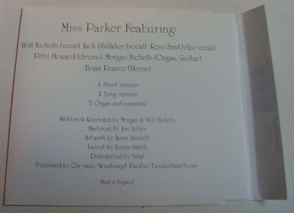 M. Organ With Help From Will Nicholls & Rose Smith : Miss Parker (CD, Single)