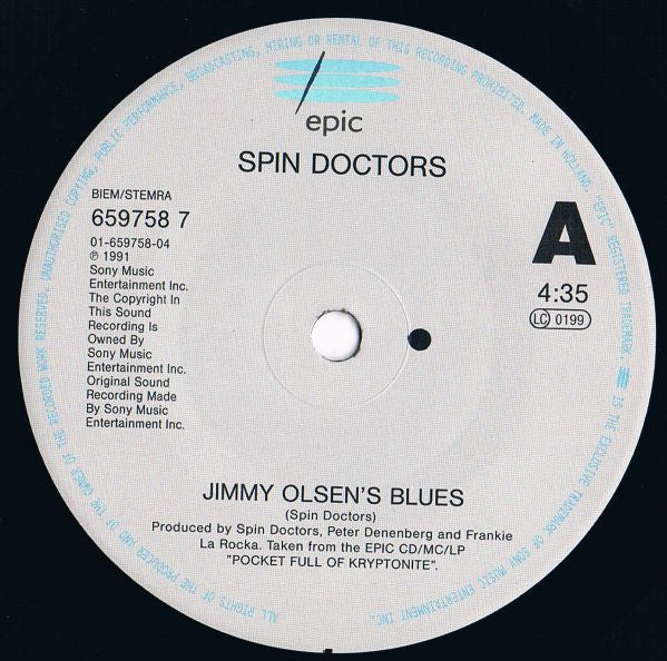 Spin Doctors : Jimmy Olsen's Blues (7", Single)