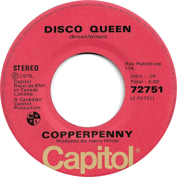 Copperpenny : Disco Queen (7", Single)