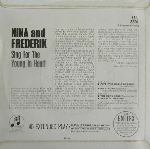 Nina & Frederik : Sing For The Young In Heart (7", EP, Mono)