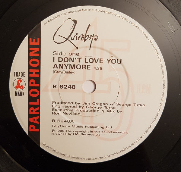 The Quireboys : I Don't Love You Anymore (7", Single)