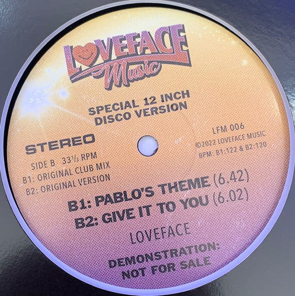 Loveface : De-Mixes Vol.6 (12", Promo)