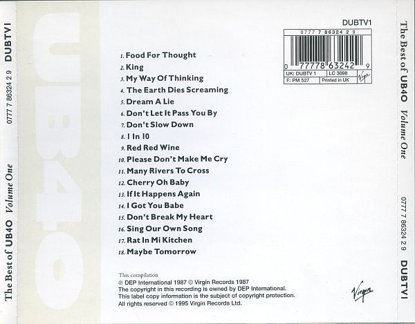 UB40 : The Best Of UB40 - Volume 1 (CD, Comp)