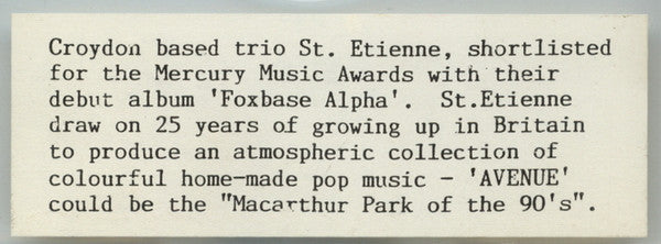 Saint Etienne : Avenue (CD, Promo)