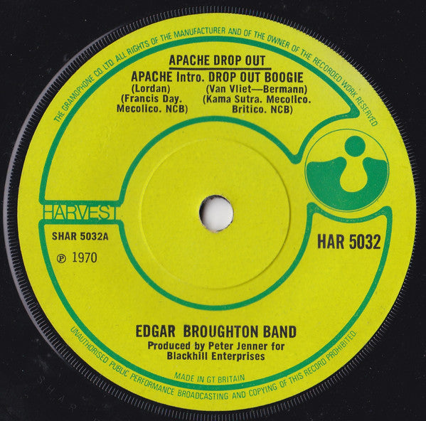 The Edgar Broughton Band : Apache Drop Out (7", Single, Sol)