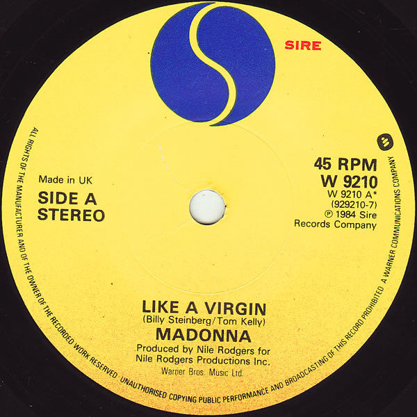 Madonna : Like A Virgin / Stay (7", Single, Glo)