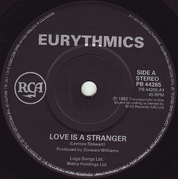 Eurythmics : Love Is A Stranger (7", Single)