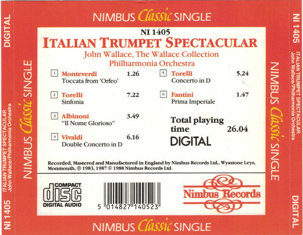 John Wallace (4), Philharmonia Orchestra : Italian Trumpet Spectacular (CD, Single, Amb)