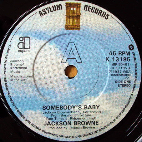 Jackson Browne : Somebody's Baby (7", Single)