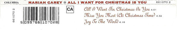 Mariah Carey : All I Want For Christmas Is You (CD, Single)