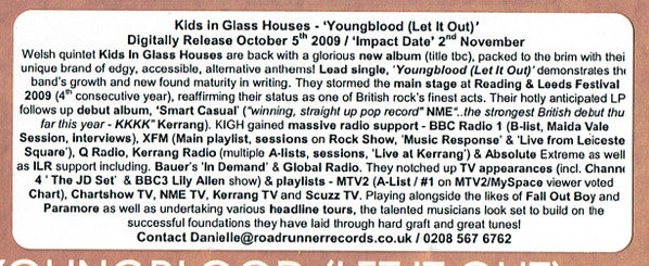 Kids In Glass Houses : Young Blood (Let It Out) (CDr, Single, Promo)