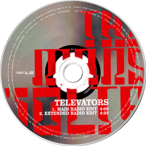 The Mars Volta : Televators (CD, Single, Promo)