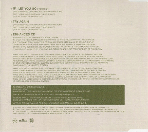 Westlife : If I Let You Go (CD, Single, Enh, CD1)