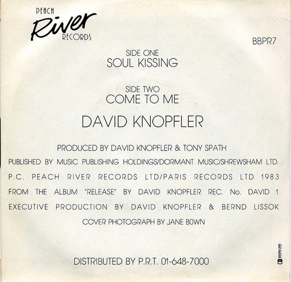 David Knopfler : Soul Kissing (7", Single)