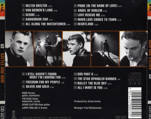 U2 : Rattle And Hum (CD, Album)