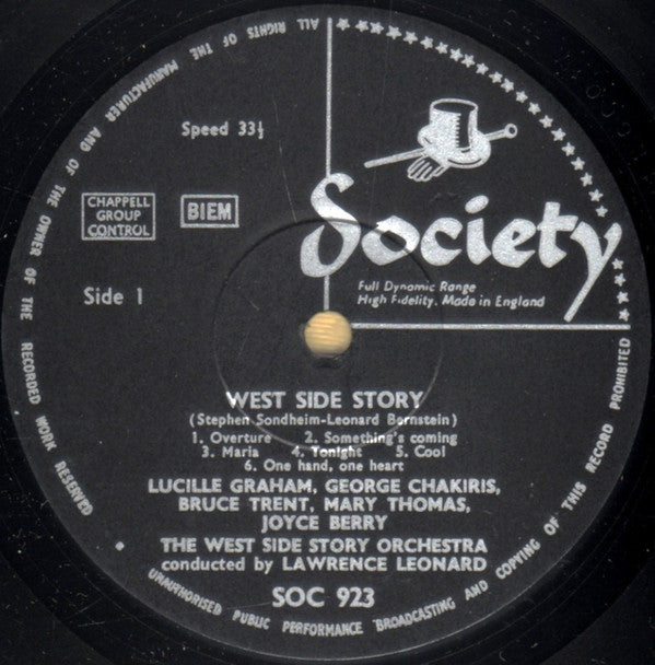The West Side Story Orchestra* Conducted By Lawrence Leonard With George Chakiris, Bruce Trent, Lucille Graham : West Side Story (LP, Mono)