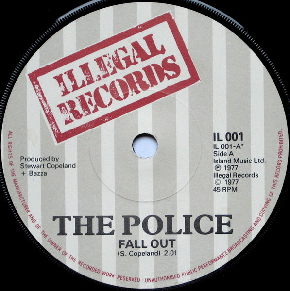 The Police : Nothing Achieving / Fall Out (7", Single, RE, Blu)