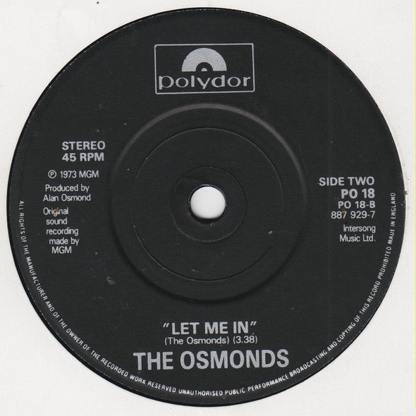 The Osmonds : One Bad Apple (7", Single)