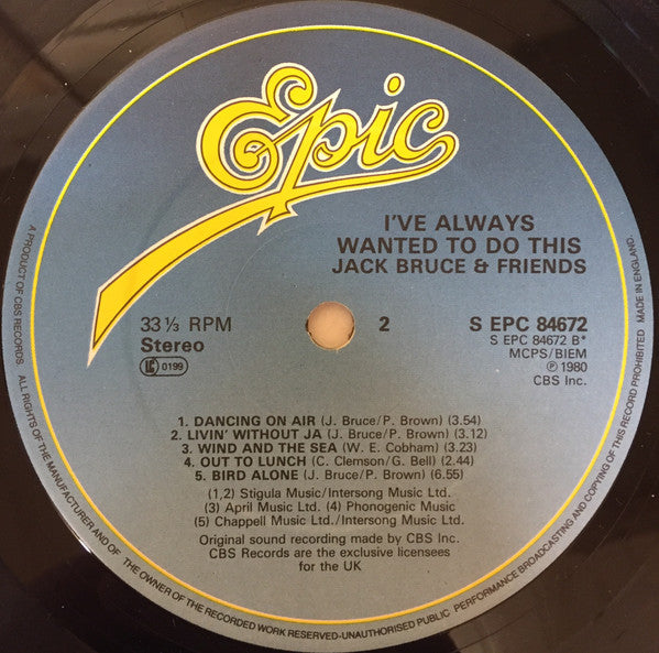 Jack Bruce And Friends : I've Always Wanted To Do This (LP, Album)