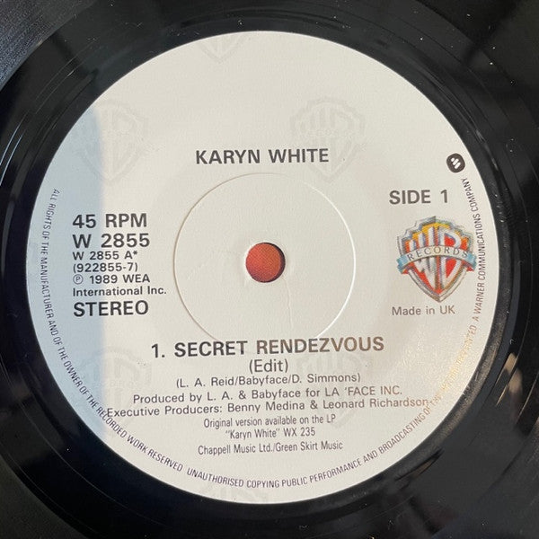 Karyn White : Secret Rendezvous (7", Single, RE)