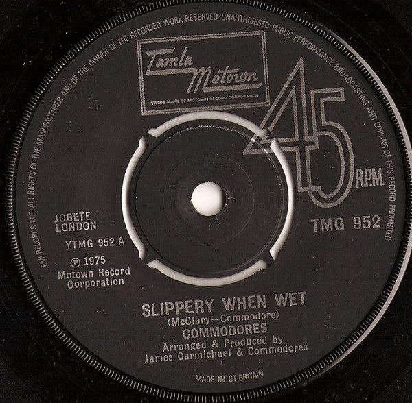 Commodores : Slippery When Wet (7")
