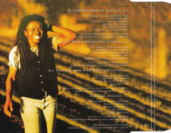 Tracy Chapman : Give Me One Reason (CD, Maxi)