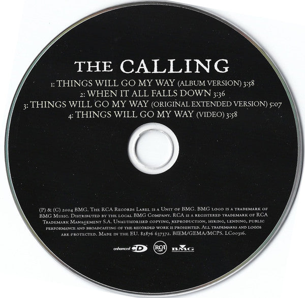 The Calling : Things Will Go My Way (CD, Single, Enh)