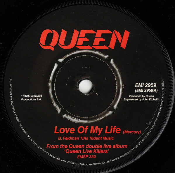 Queen : Love Of My Life (7", Single)