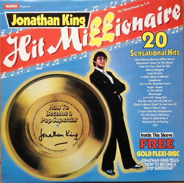 Jonathan King : Hit Millionaire (LP, Comp + Flexi, S/Sided, Gol)