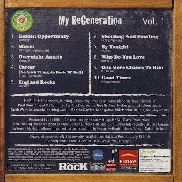 Joe Elliott's Down 'N' Outz : My ReGeneration (CD, Album)