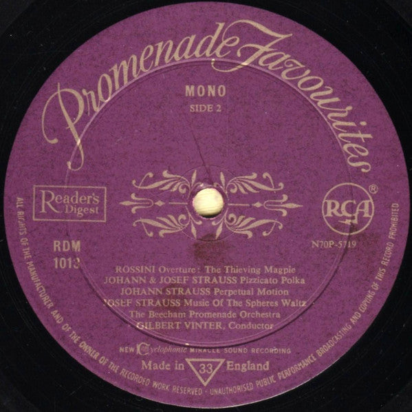 Royal Philharmonic Orchestra And The Beecham Promenade Orchestra : Promenade Favourites (LP, Mono)