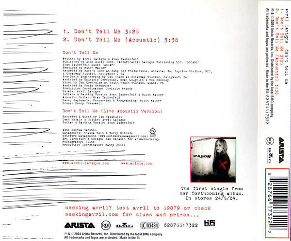 Avril Lavigne : Don't Tell Me (CD, Single)