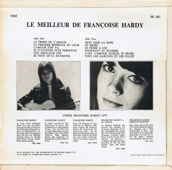 Françoise Hardy : Le Meilleur De Françoise Hardy (LP, Comp, Mono)