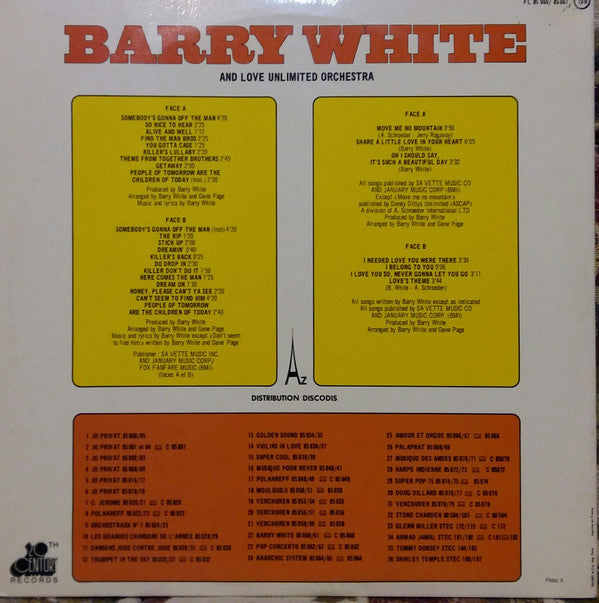 Barry White And Love Unlimited Orchestra : Barry White And Love Unlimited Orchestra (2xLP, Album, Comp, Gat)