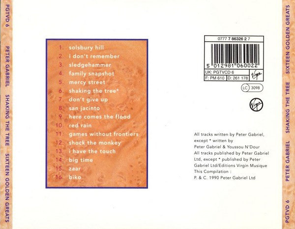Peter Gabriel : Shaking The Tree: Sixteen Golden Greats (CD, Comp, RE)