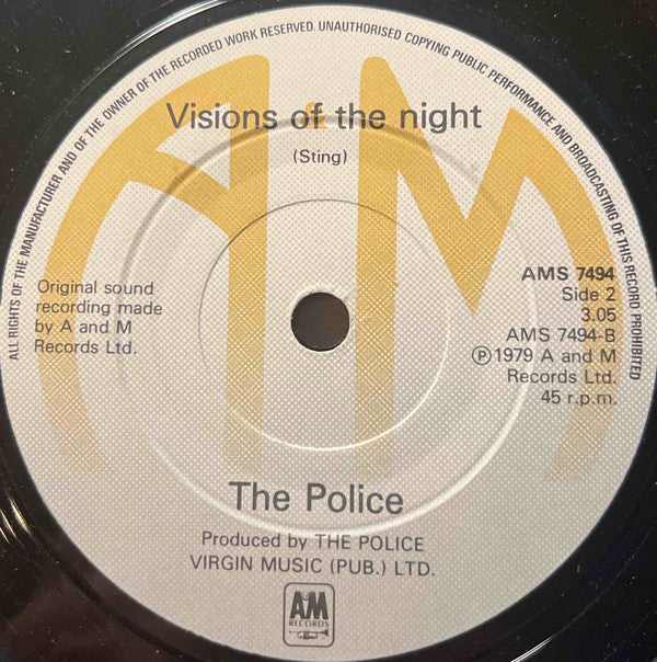The Police : Walking On The Moon (7", Single, Gen)
