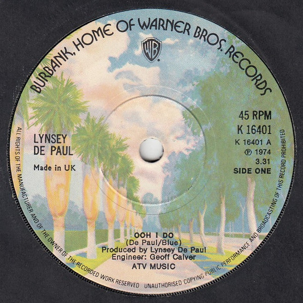 Lynsey De Paul : Ooh I Do (7", Single)