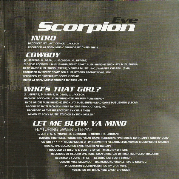 Eve (2) : Scorpion (CD, Album, S/Edition)