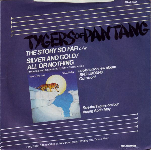 Tygers Of Pan Tang : The Story So Far (7", Single, Ltd)