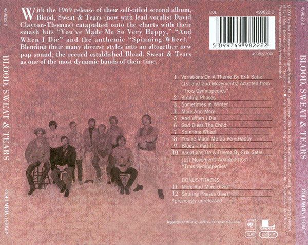 Blood, Sweat And Tears : Blood, Sweat & Tears (CD, Album, RE, RM)