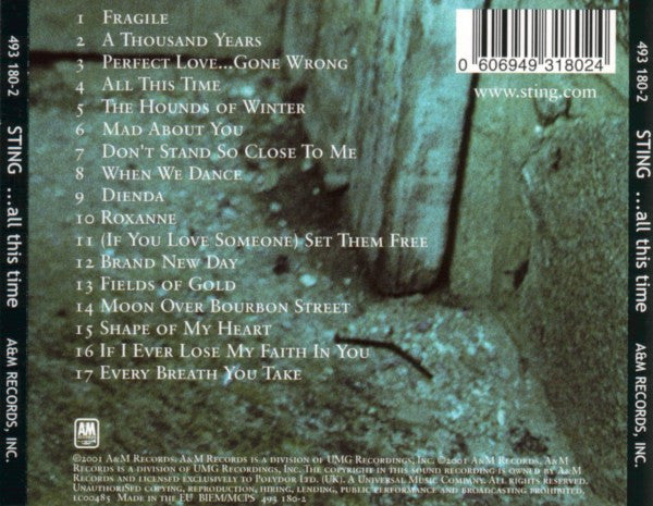 Sting : ...All This Time (CD, Album, S/Edition)