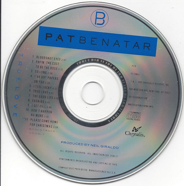 Pat Benatar : True Love (CD, Album, Club)