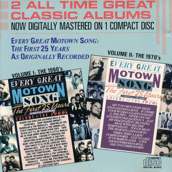 Various : Every Great Motown Song: The First 25 Years As Originally Recorded (CD, Comp, RM, Son)