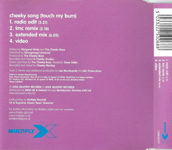 The Cheeky Girls : Cheeky Song (Touch My Bum) (CD, Single, Enh)