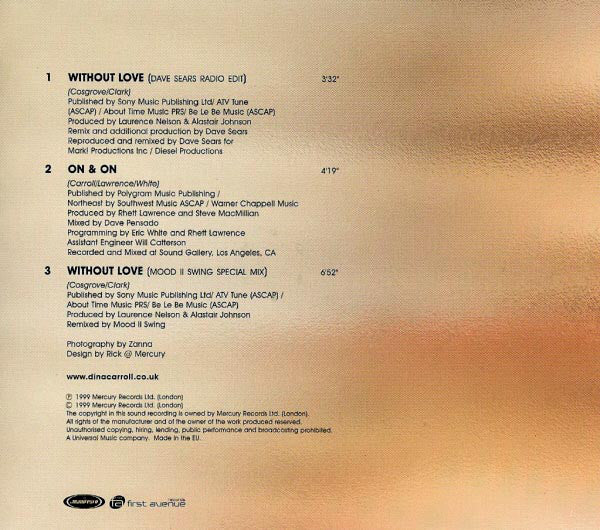 Dina Carroll : Without Love (CD, Single, CD1)
