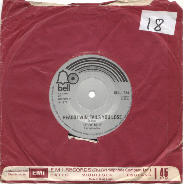 Barry Blue : Miss Hit And Run (7", Single, Sol)